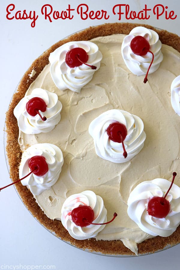 Easy Root Beer Float Pie - Perfect summer pie. Can be made No Bake!
