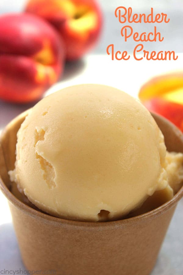Blender Peach Ice Cream - so simple to make. You can make this delicious cold treat with fresh or frozen peaches right in your kitchen blender. So easy!