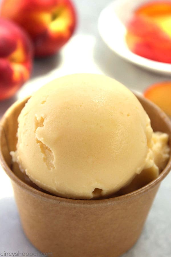 Blender Peach Ice Cream - so simple to make. You can make this delicious cold treat with fresh or frozen peaches right in your kitchen blender. So easy!