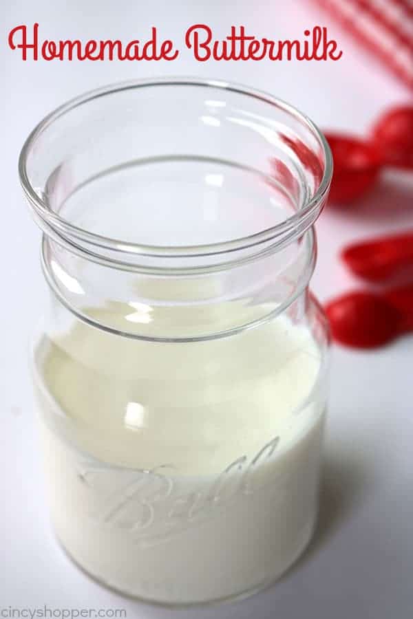 Homemade Buttermilk Recipe - made with just two ingredients. Great for using in all your recipes that call for buttermilk.