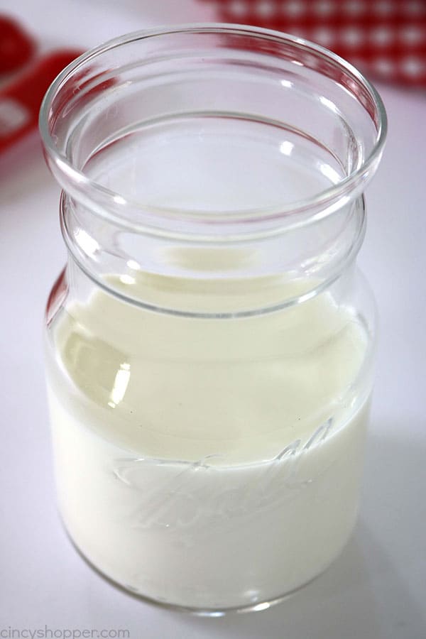 Homemade Buttermilk Recipe - made with just two ingredients. Great for using in all your recipes that call for buttermilk.