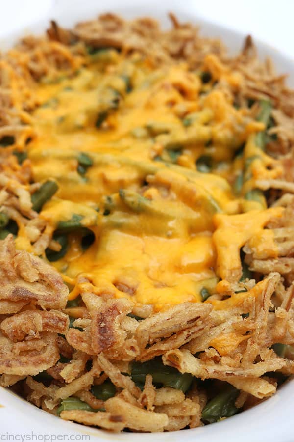 Cheesy Green Bean Casserole - Since it uses cheese soup instead of cream of mushroom, it is perfect for those who are not fans of the traditional casserole.
