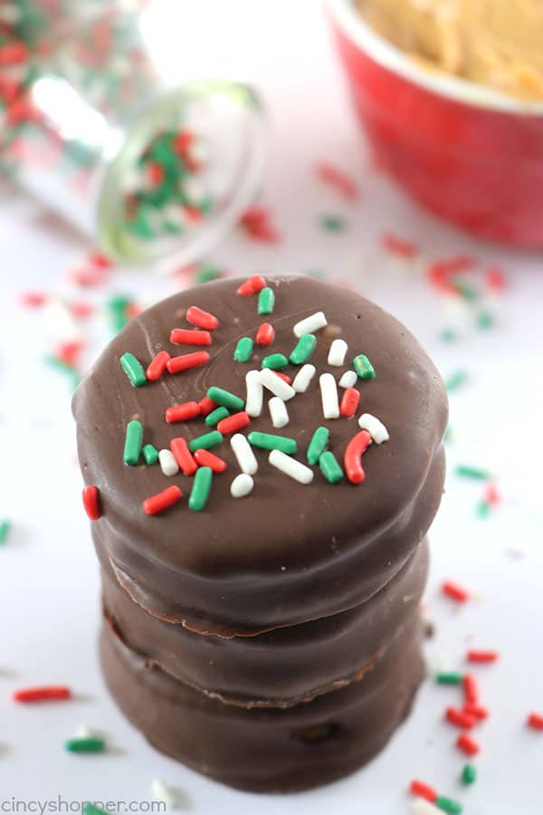 crackers with peanut butter covered in chocolate