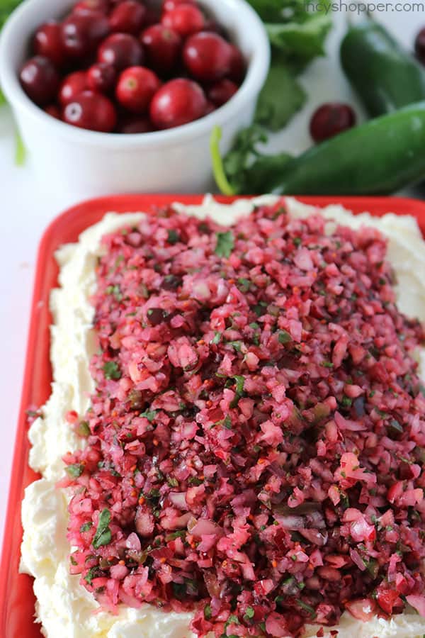 If you are needing an awesome Thanksgiving or Christmas appetizer, this Cranberry Salsa Dip will be perfect. It is loaded with a bit of spice that gives great flavors. Serve this dip with some crackers. Quick and Easy!