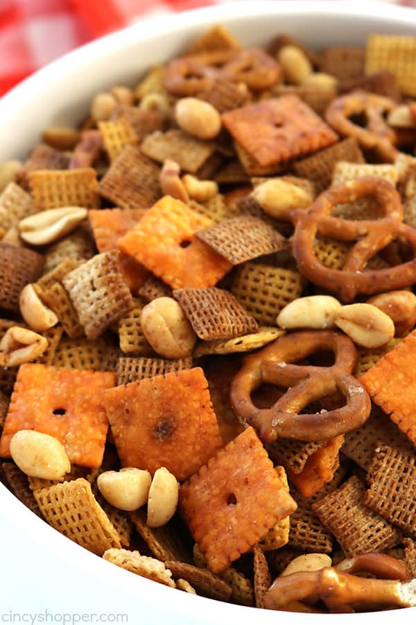 This Slow Cooker Chex Party Mix will perfect for every day snacking, holiday parties, movie nights, and great for Game Day. This stuff feeds a crowd. So simple to make since it is made right in your Crock-Pot.