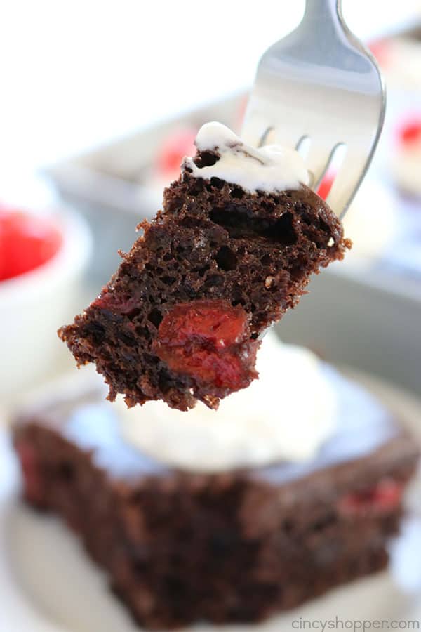 With just 4 Ingredients, you can make this super easy Chocolate Cherry Cake. Perfect for potlucks, summer BBQ's, or evening dessert. #4Ingredient #EasyCake