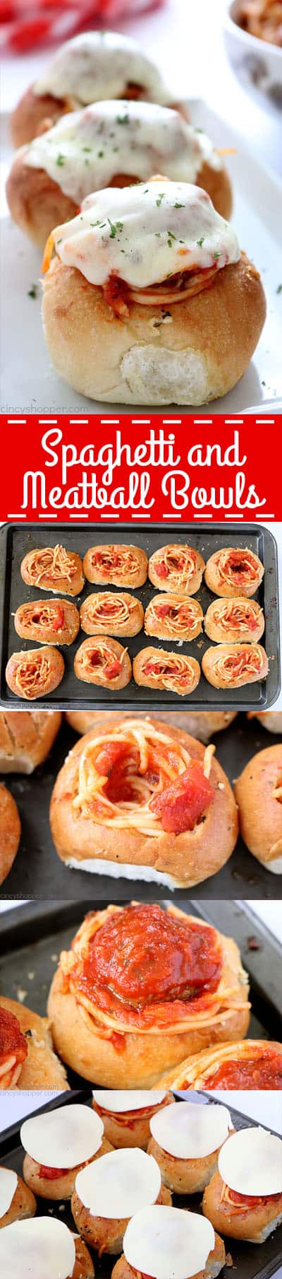 Looking to use that leftover spaghetti? Go ahead and make these delicious Spaghetti and Meatball bowls for an additional dinner or make them as a party food. So super simple to make.