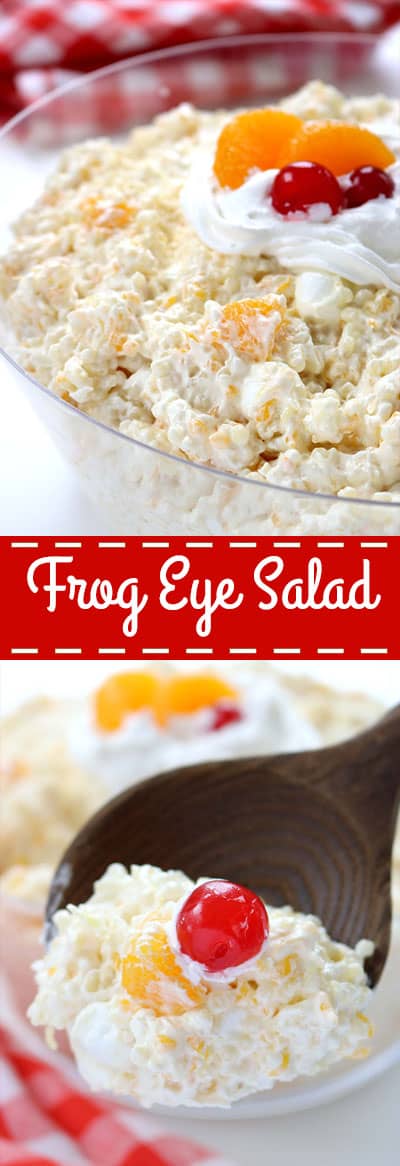 Frog Eye Salad - sweet fruity pasta salad is perfect for a summer BBQ side dish! #SummerSalad