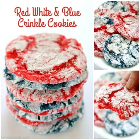 These Red, White, & Blue Crinkle Cookies will be great for your Memorial Day and 4th of July dessert. They are so simple! We make them with a boxed cake mix, Cool-Whip, and a few other ingredients. And... they are super patriotic. #4thJuly #Patriotic #RedWhiteBlue