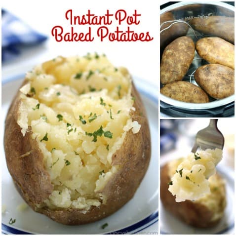 Instant Pot Baked Potatoes - So Quick! No need to turn on your oven. They come out so soft and fluffy. Add on some butter or your other favorite toppings! #Instant Pot #Potatoes