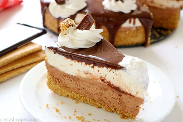 No Bake S'more's Cheesecake makes for a perfect year round indoor s'more dessert. We have the graham crackers, marshmallows, and of course, chocolate all in one cheesecake! So easy to make.