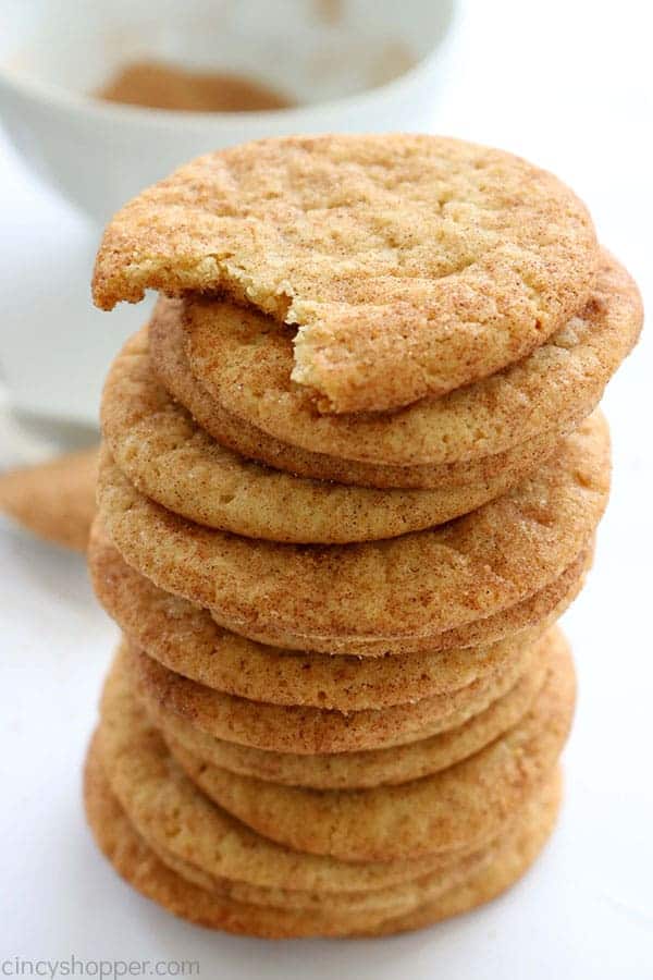 Snickerdoodle Cookies - soft, chewy, and thicker then your average snickerdoodle recipe. Perfect for Christmas or in a lunchbox.