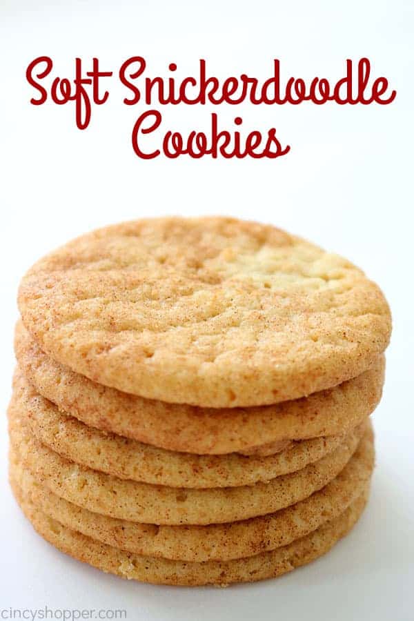 Snickerdoodle Cookies - soft, chewy, and thicker then your average snickerdoodle recipe. Perfect for Christmas or in a lunchbox.