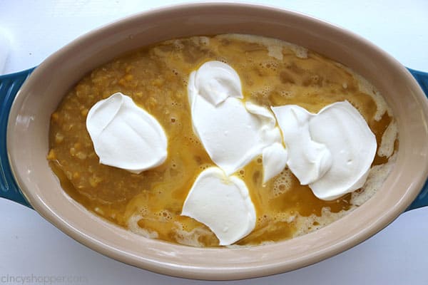 Sour Cream added to dish