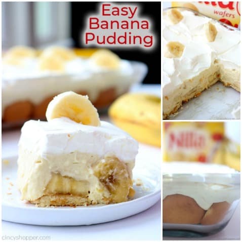 Collage of banana pudding recipe