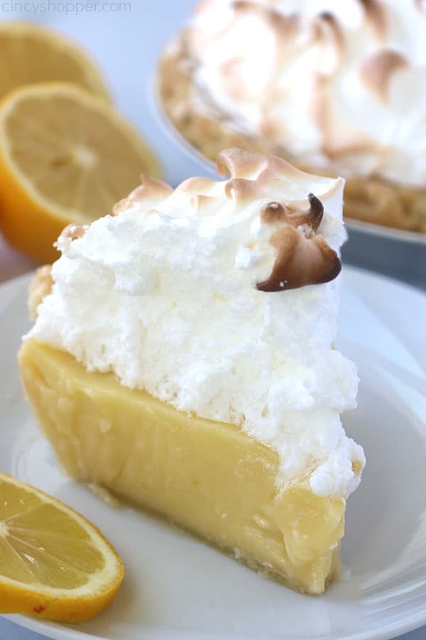 Slice of Lemon Meringue Pie on a plate.