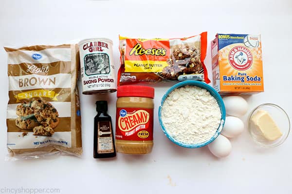 Ingredients for Peanut butter Brownies