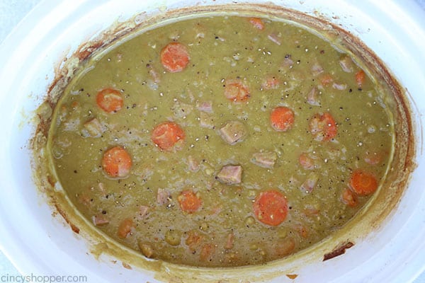 Split Pea soup in a slow cooker.