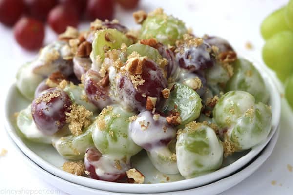 Grape salad on a plate.