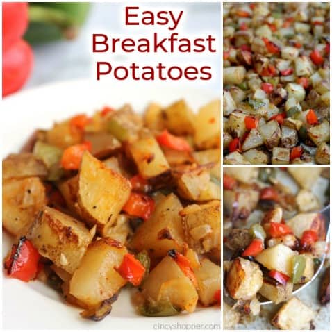 Small collage ot easy breakfast potatoes.