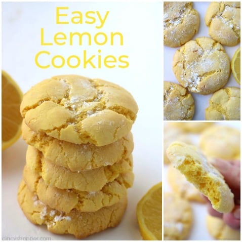 Small lemon cookie collage with text.