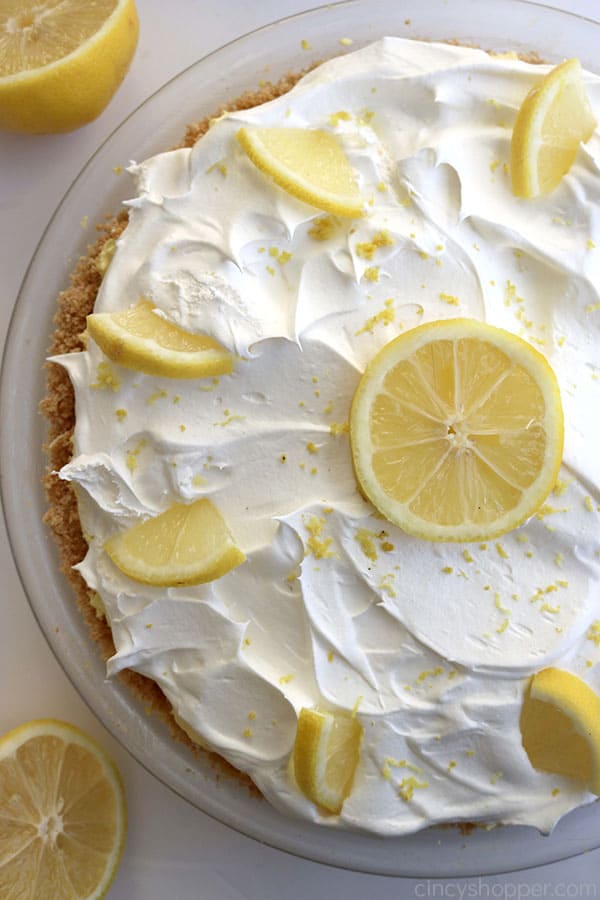 Lemon Pie on white background.