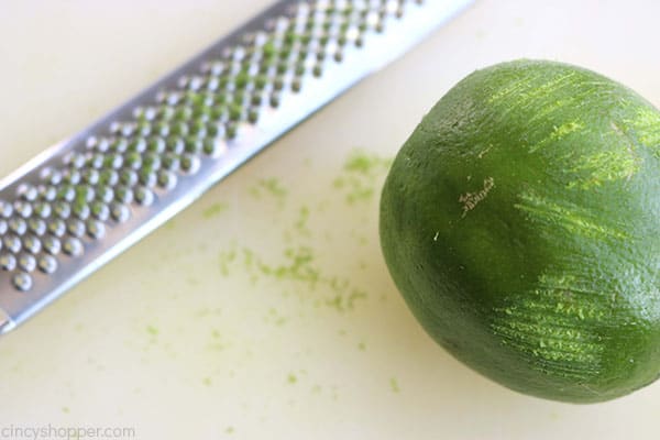 Zesting a lime.