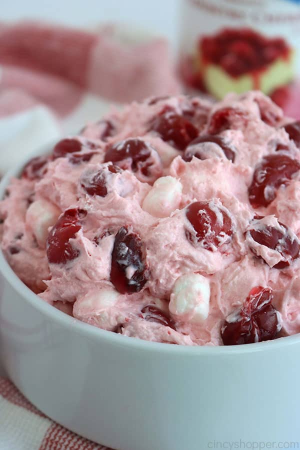 Cherry Fluff in a bowl.