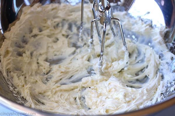 Beating cream cheese for Jello Salad.