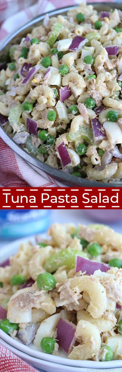 Long collage for Tuna Pasta Salad.