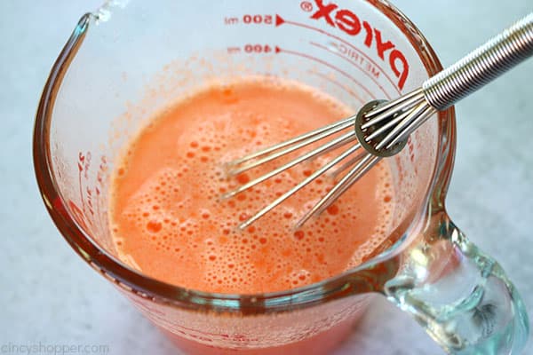 Orange Jello mixture for Creamsicle Icebox Cake.