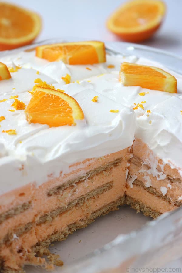 The inside of a Orange Icebox Cake