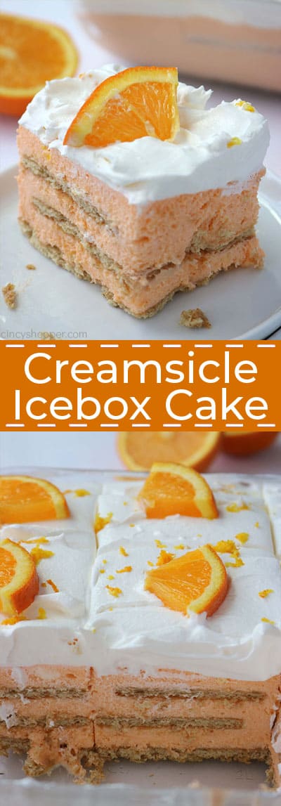 Long collage of Orange Creamsicle Icebox Cake