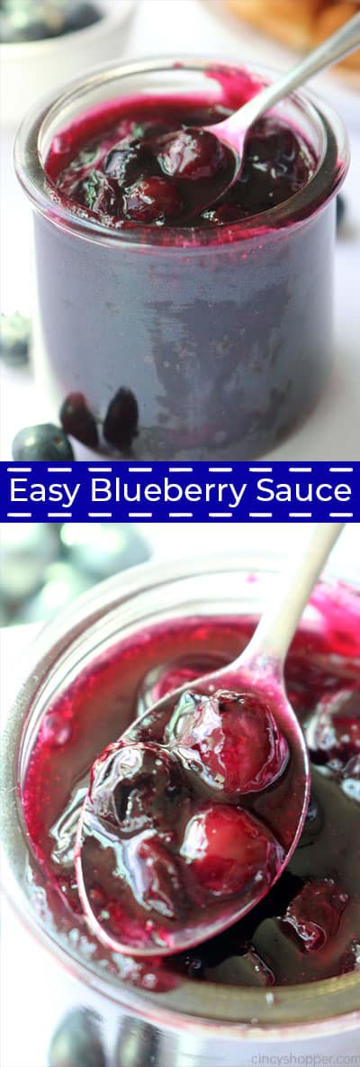 Long collage of Blueberry sauce
