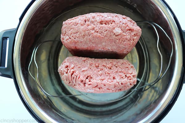 Ground Beef in an Instant Pot with water.