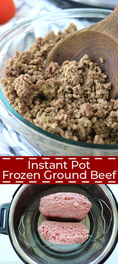 Instant Pot Frozen Ground Beef collage.