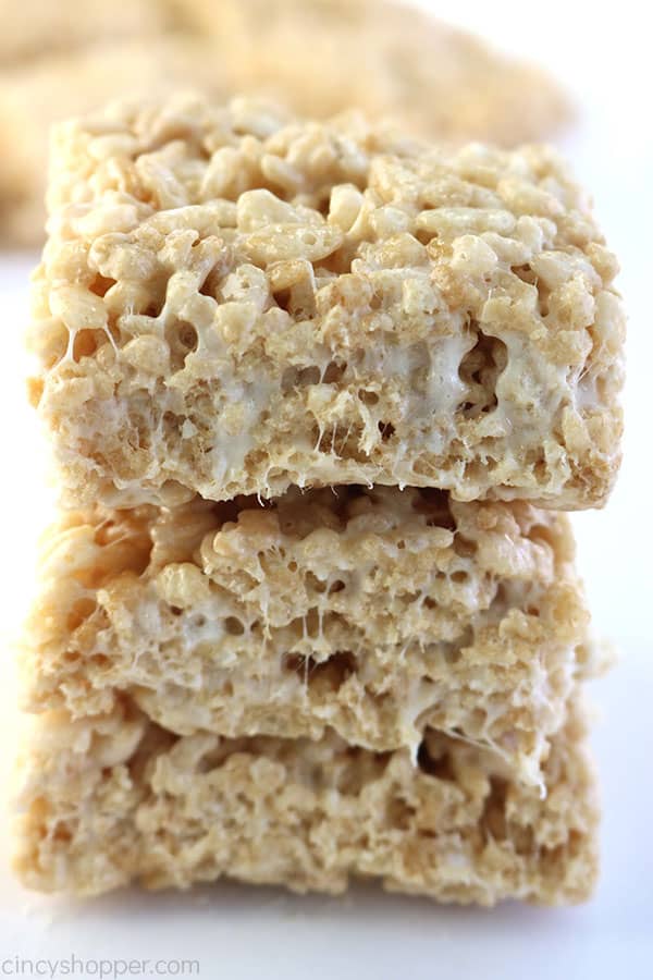 Stack of Homemade Krispie treats