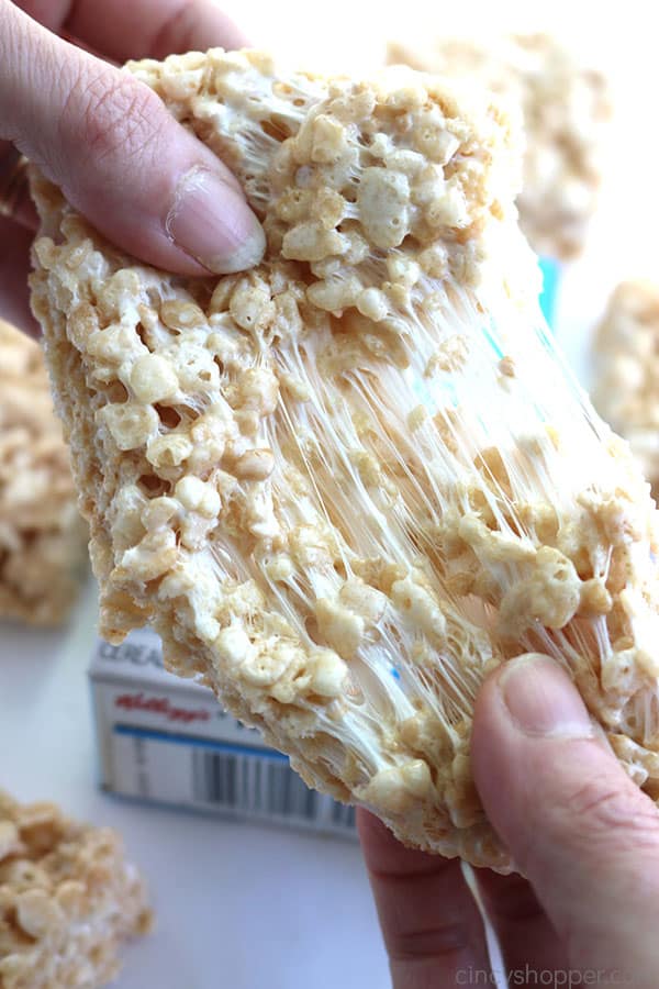 Pulling apart The Best Krispie Treats.