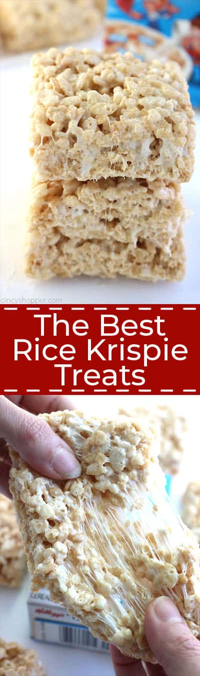 Long collage of The Best Rice Krispie Treats