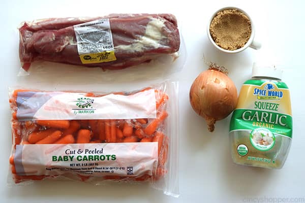 Ingredients for making Garlic Brown sugar Pork Tenderloin.