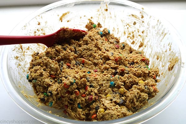 Monster Cookie Ingredients in a bowl.