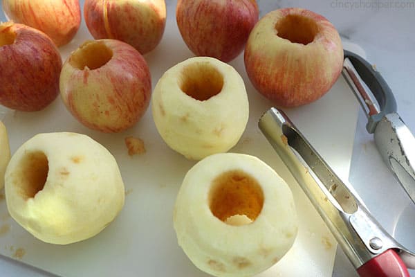 Cored apples for applesauce recipe