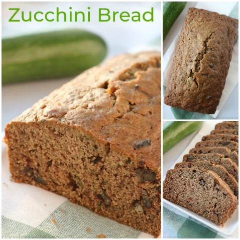 Collage of best zucchini bread.