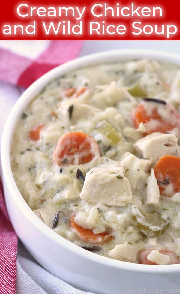 Creamy Chicken Soup with wild Rice.