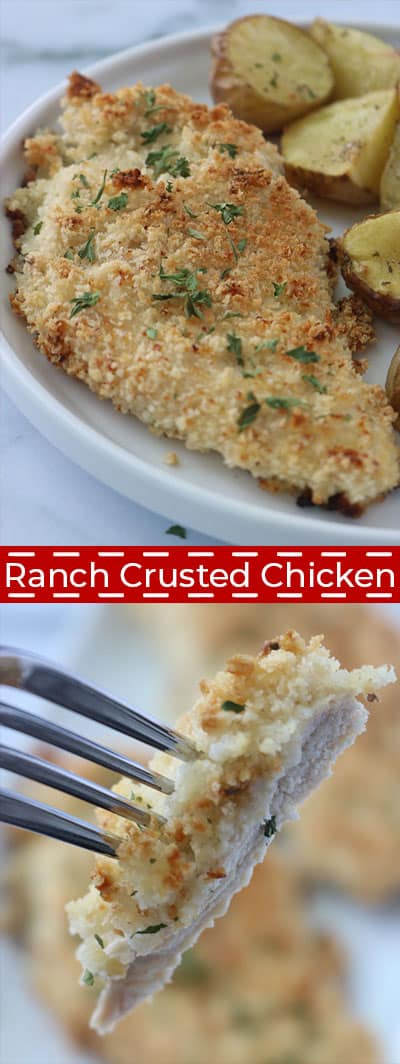 Long collage of Baked Ranch Chicken.