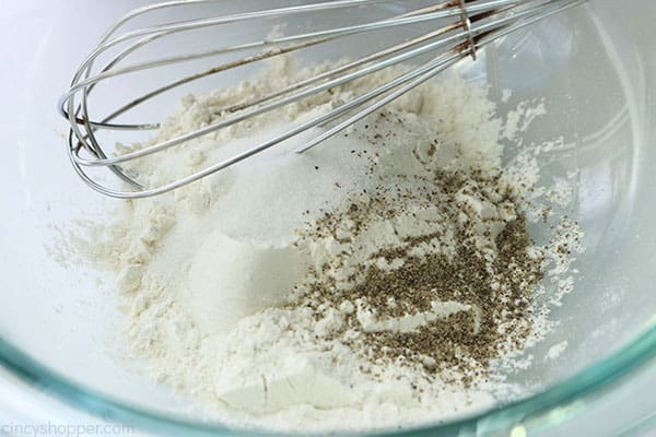 Whisking flour mixture for beef stew.