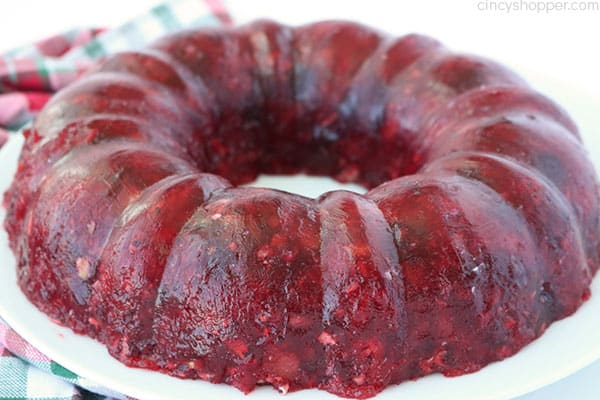 Old Fashioned Cranberry Jello mold.