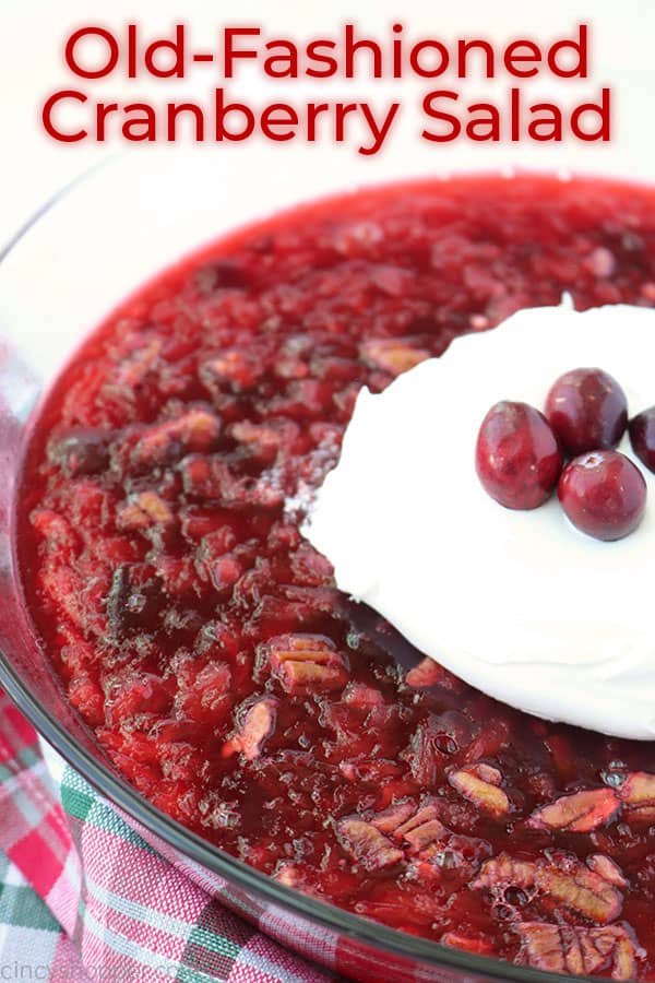 Cranberry Salad in a clear bowl.