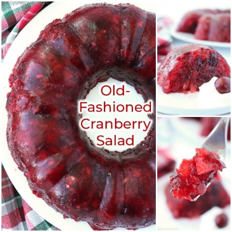 Collage images of Cranberry Jello Mold