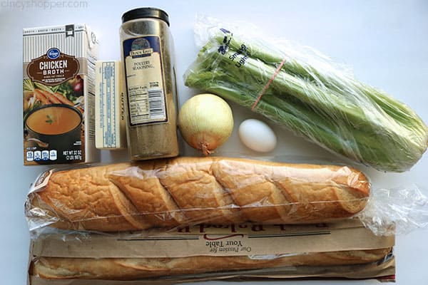 Ingredients to make Thanksgiving Stuffing